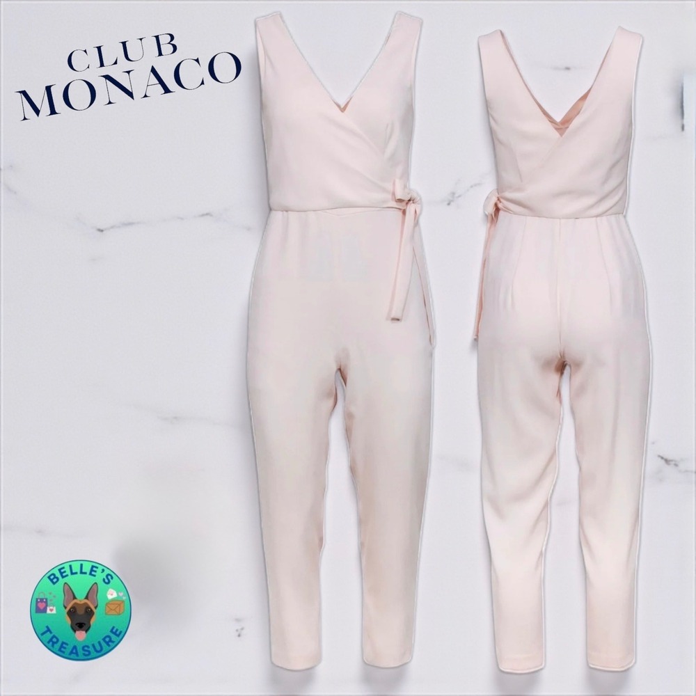 Club Monaco Womens 2 Gressah Jumpsuit Foundations Powder Pink Event Gala Holiday